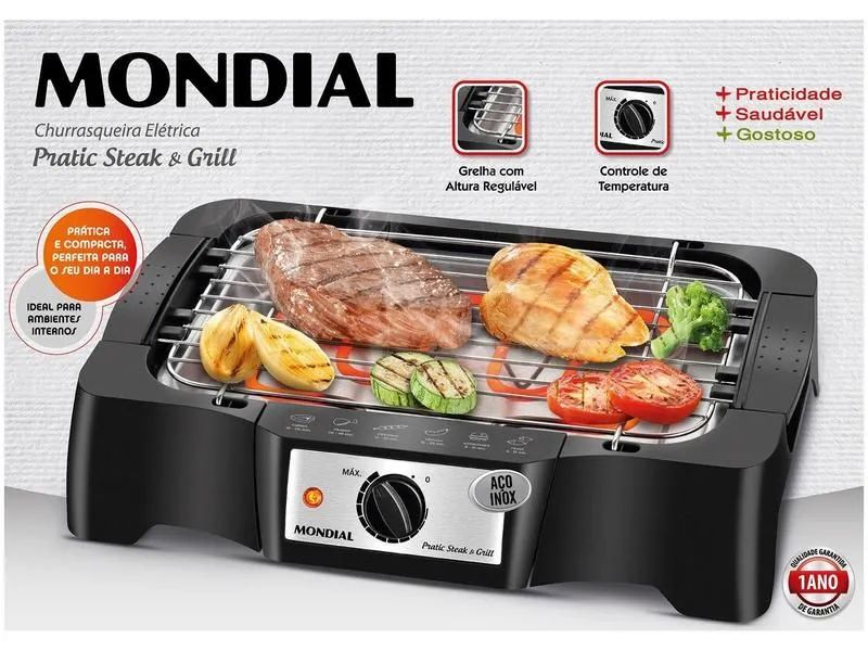 Churrasqueira elétrica Mondial Steak Grill. Nova na caixa, nunca foi aberta - Foto 2