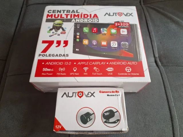 Multimidia com CarPlay Android Auto e Câmera de Ré