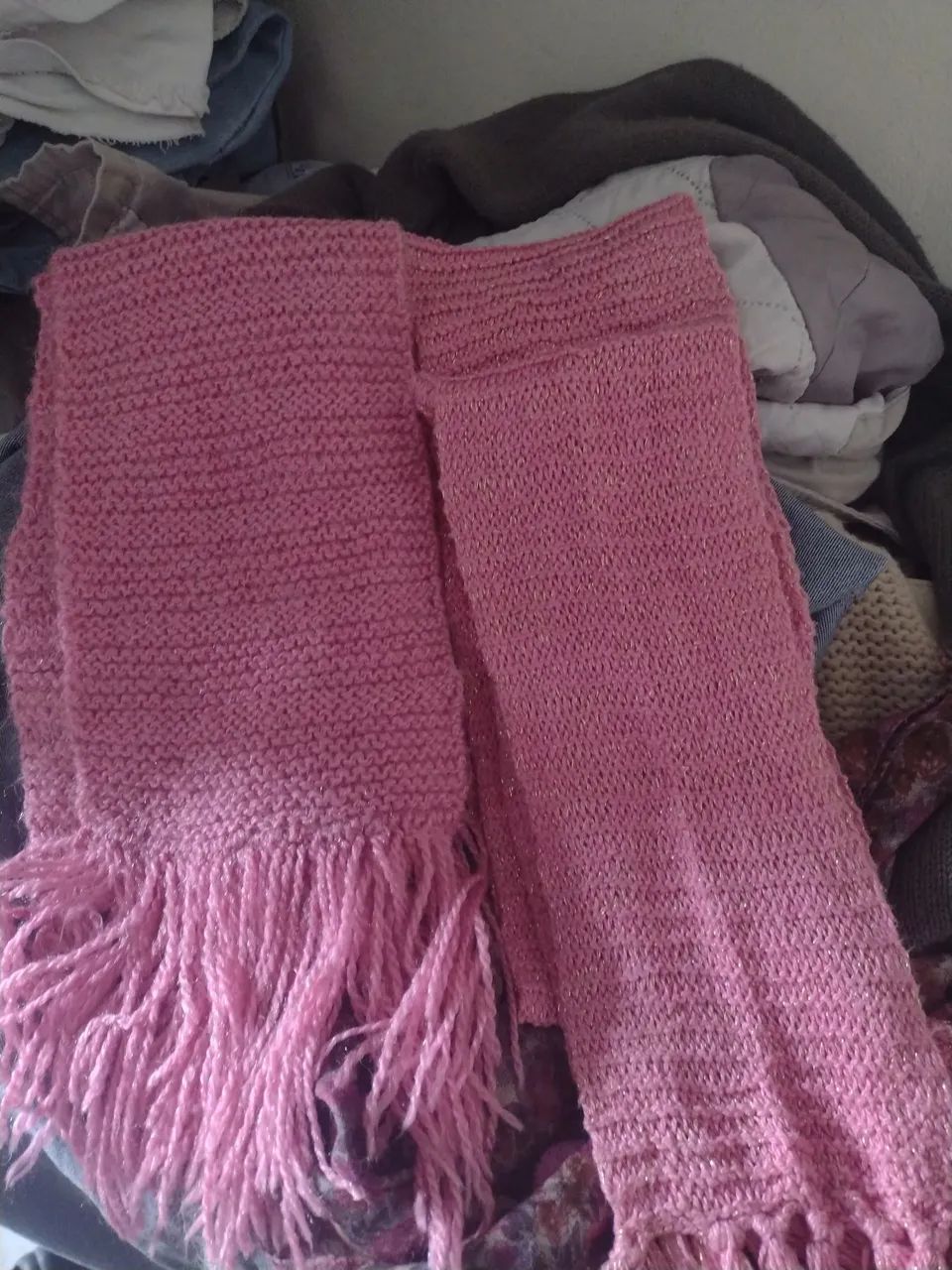 Cachecol infantil rosa