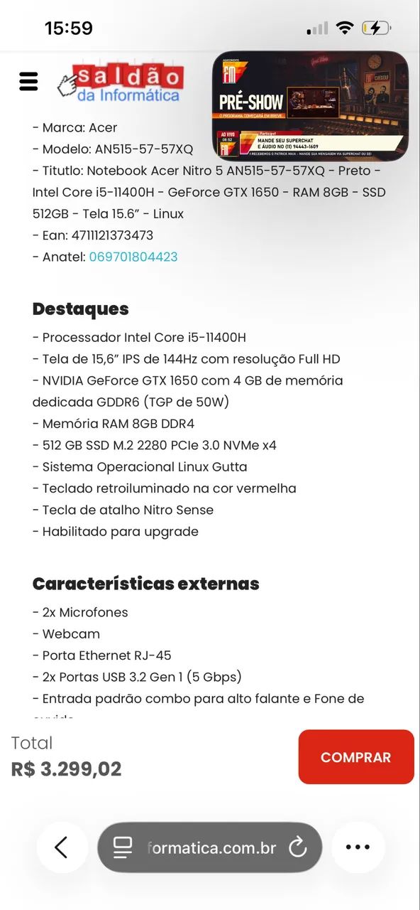 Acer nitro 5 - Foto 5