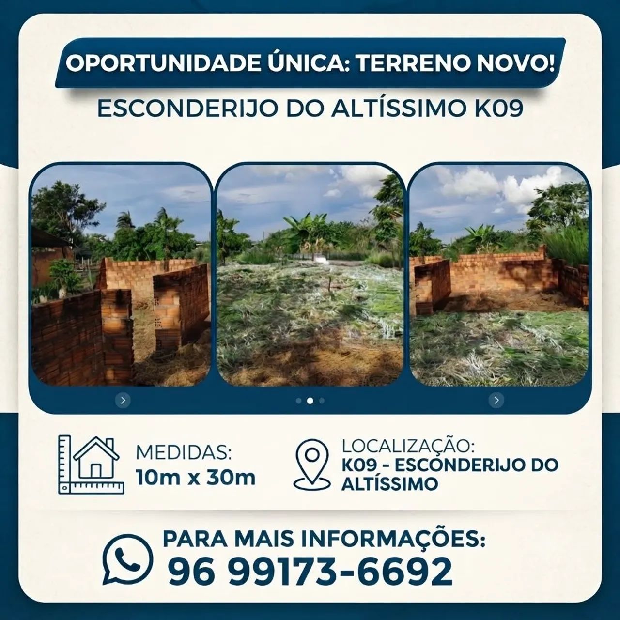 Terreno à venda 10x30