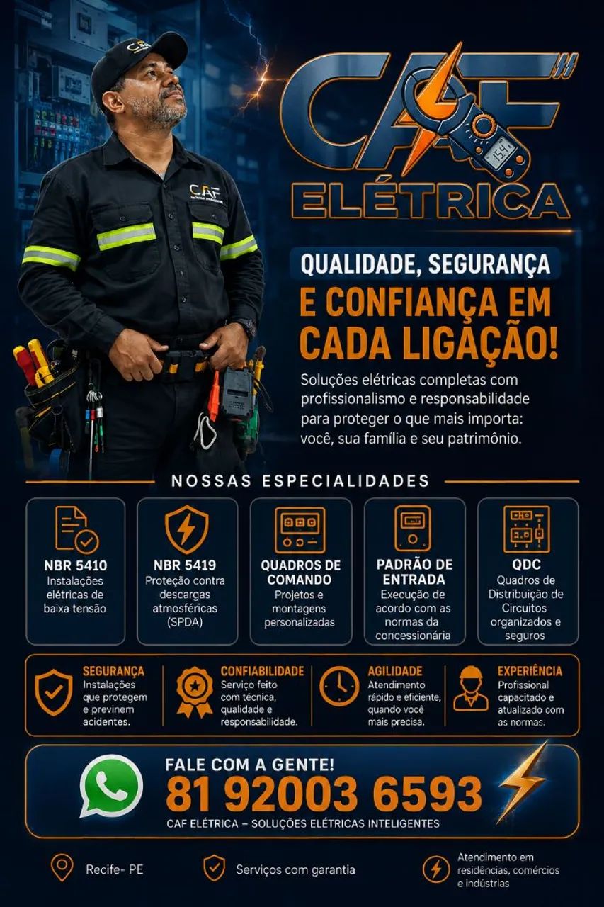 ELETRICISTA PROFISSIONAL RECIFE E REGIÃO 