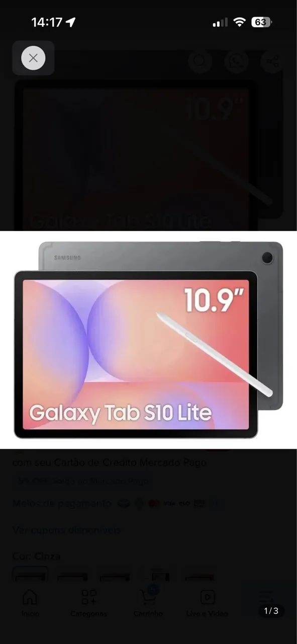 Tablet Samsung galaxy s10 lite 128gb 6gb ram cinza - Foto 2