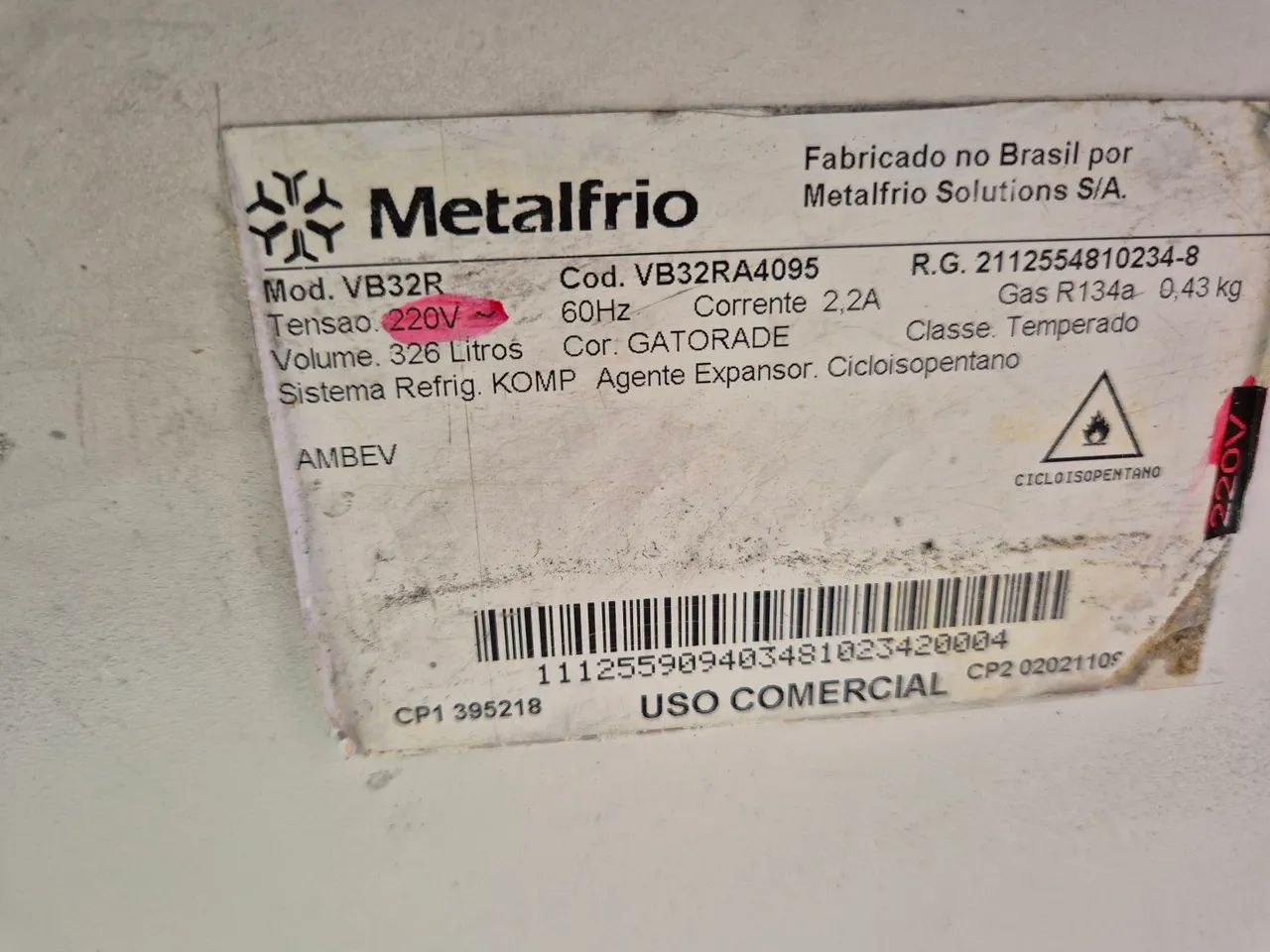 EXPOSITORA METALFRIO 4 POTAS(sou de São Mateus zl) - Geladeiras e