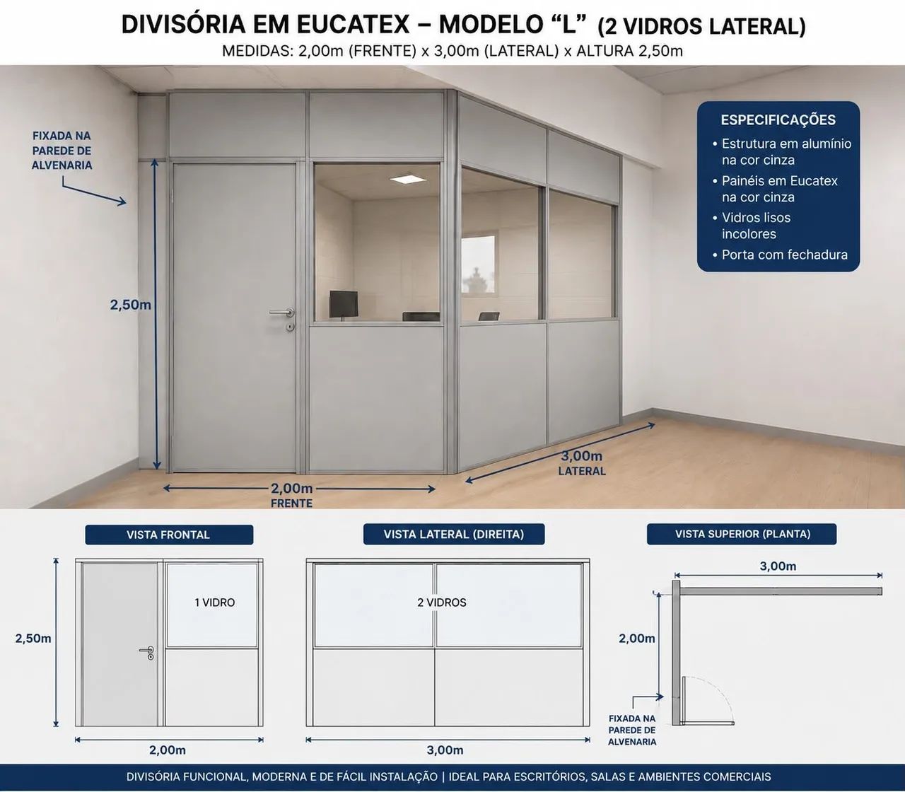 Divisórias em Eucatex