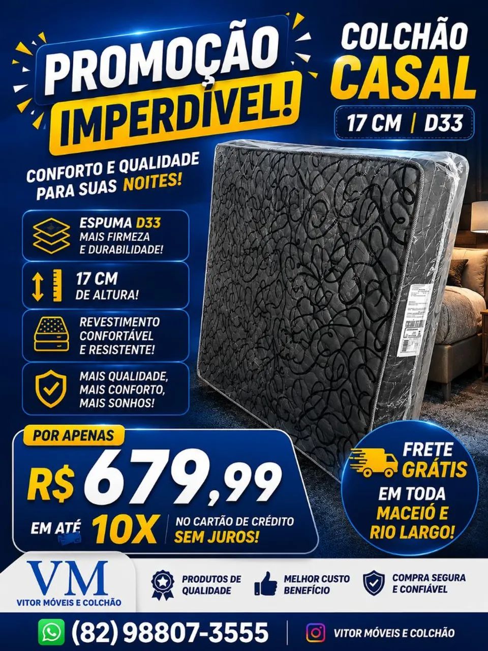 COLCHÃO BOM SONO 17 CM D33 679.99