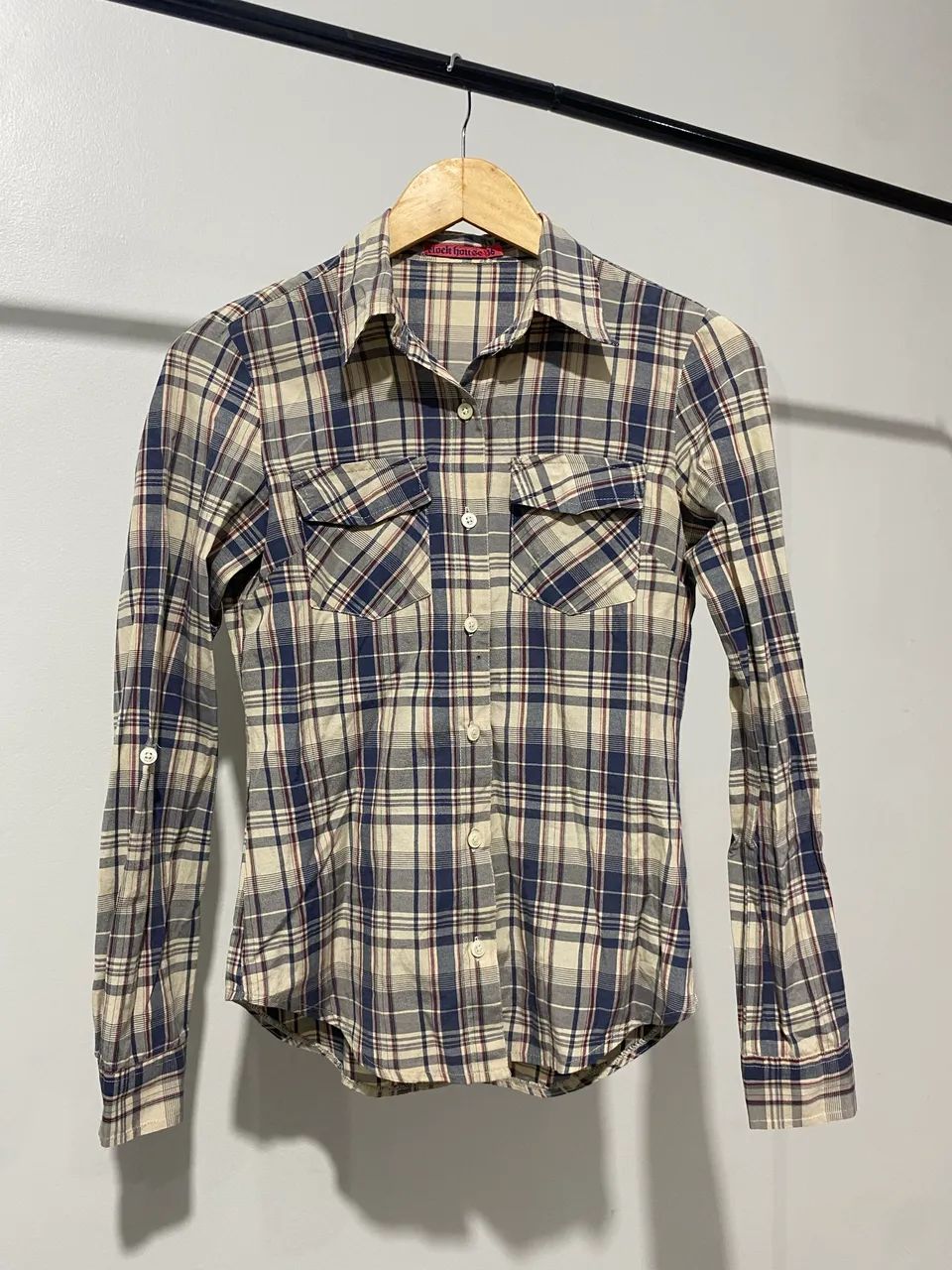 camisa xadrez feminina clock house 36