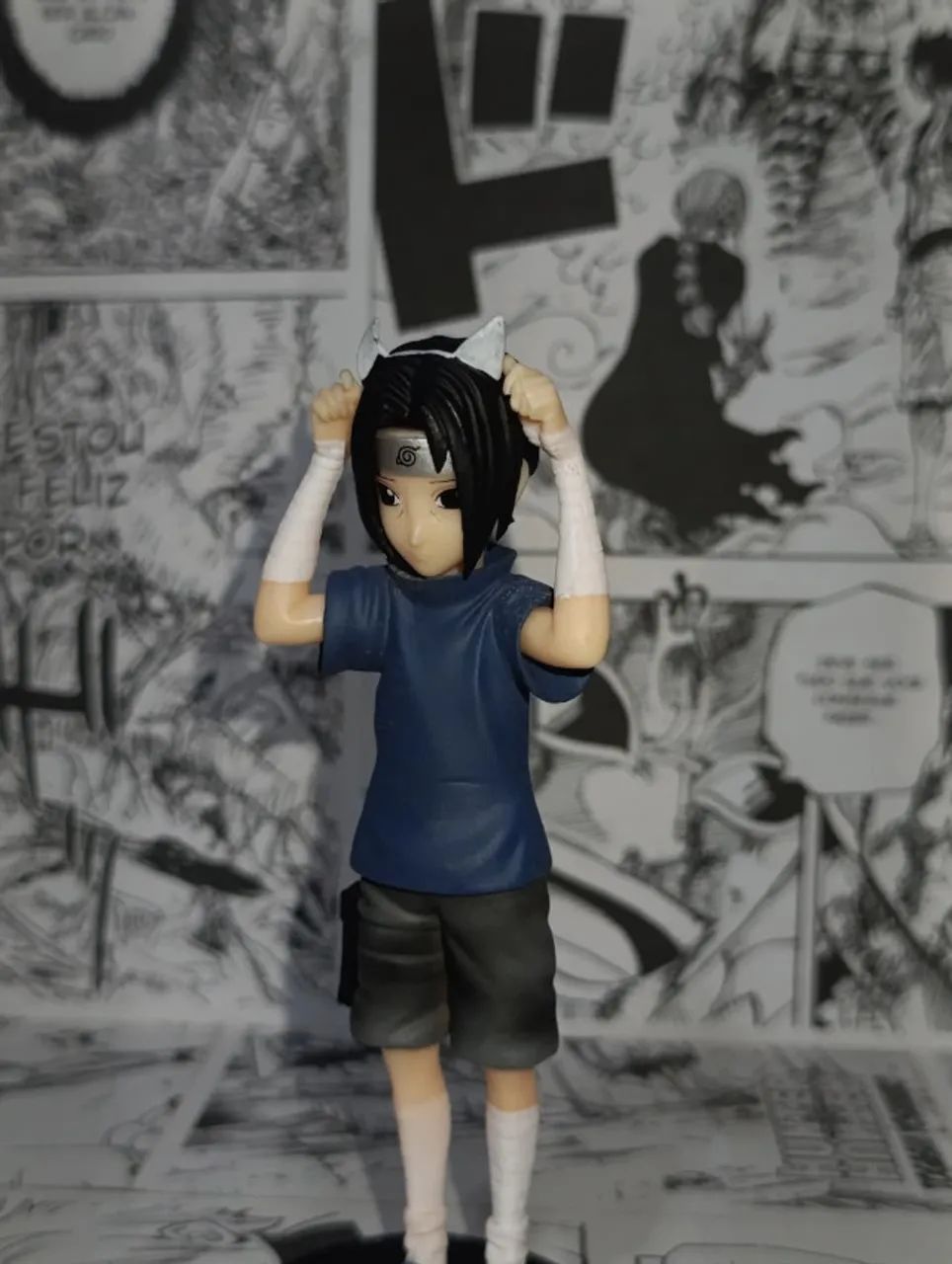 Action Figure Sasuke Uchiha Neko Com Orelhas de Gato - Naruto Clássico