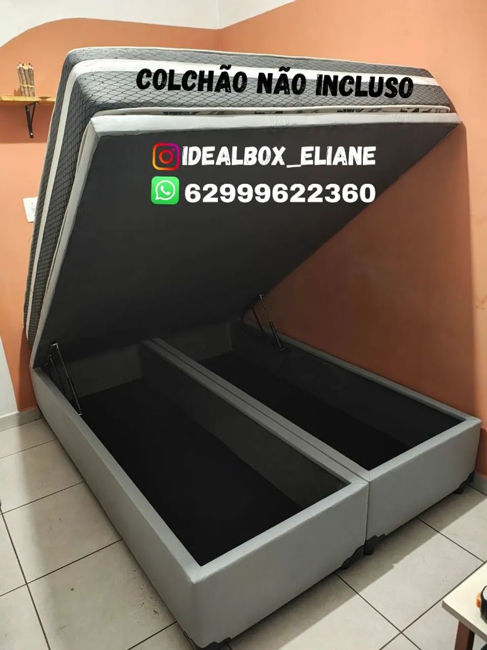 Box baú casal bipartido -Durabilidade, elegância e praticidade. - Foto 4