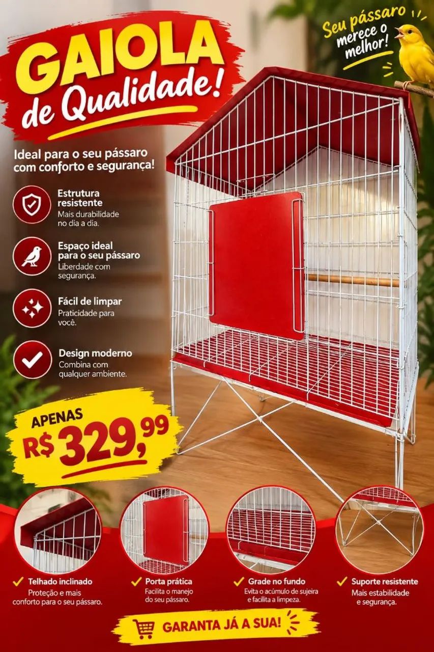 VENDO GAIOLA PARA PÁSSAROS!!! 