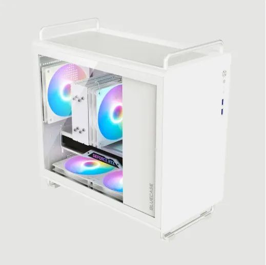 GABINETE GAMER BLUECASE TINY PRO BRANCO MINI TOWER COM 5 FANS ARGB - Foto 2