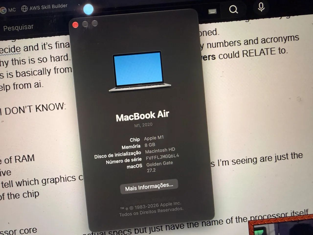 MacBook Air M1 - 8GB/256 - Notebooks - Jardim São Guilherme
