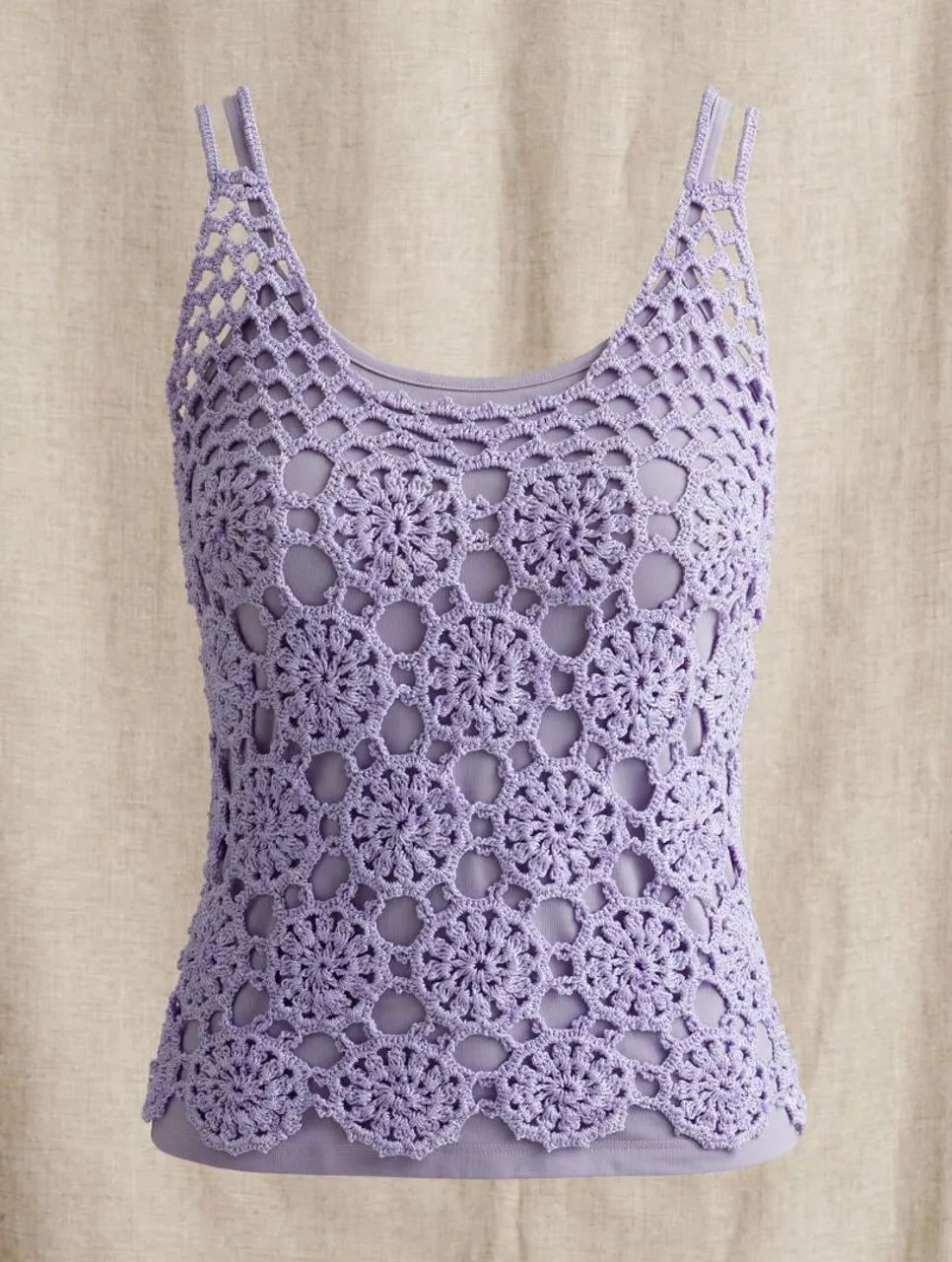 Blusa regata crochê