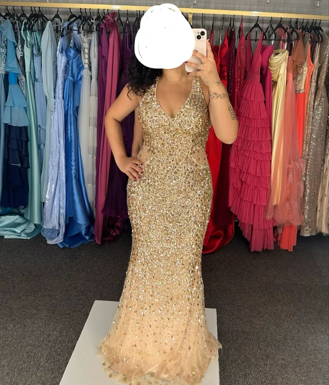 vestido de pedraria sônia baek tam m
