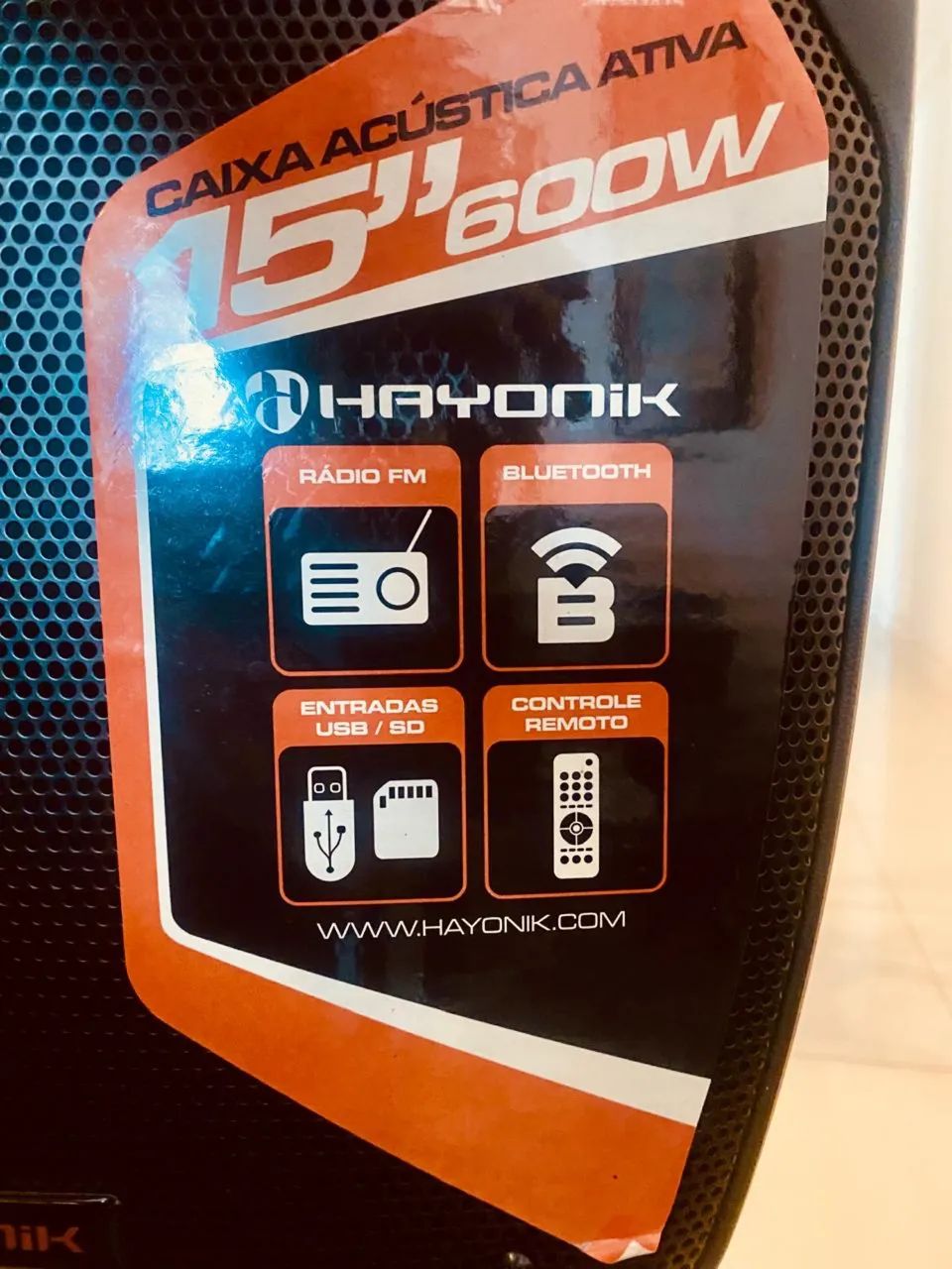 Kit 2 caixas de som ativa e passiva Hayonik 15 600W Bluetooth USB 