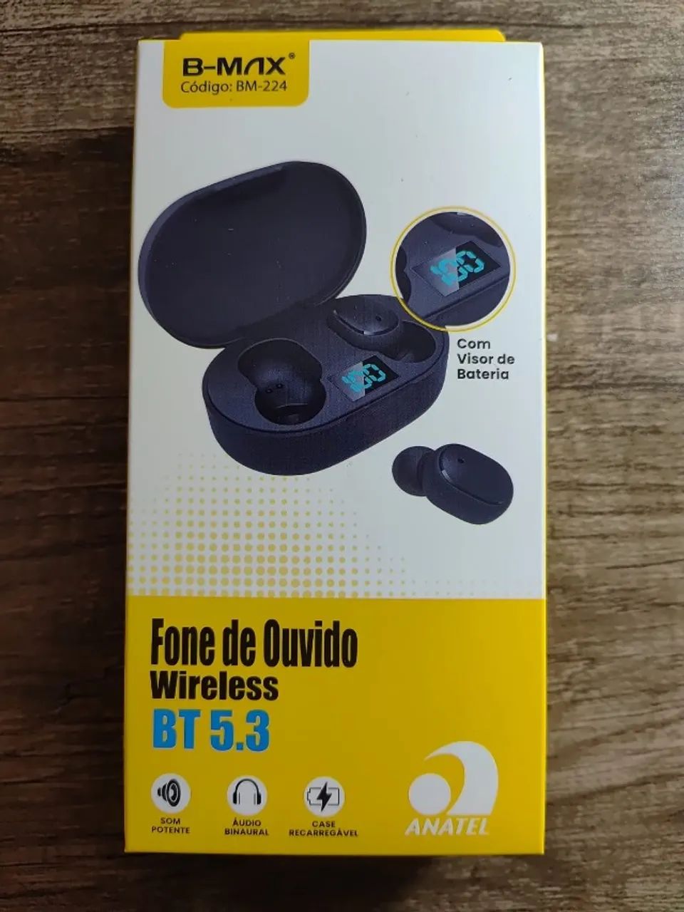 Fone de Ouvido Wireless B-MAX BM-224 Bluetooth 5.3 com Estojo e Visor LED - Foto 5