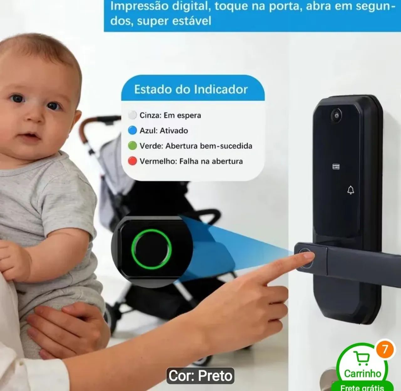 Fechadura eletronica com câmera.  - Foto 3