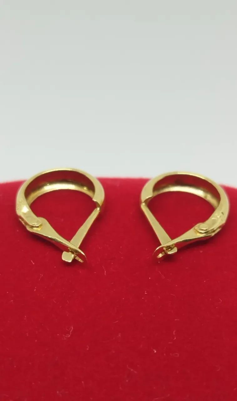 Brincos argola Ouro 18k - 1cm - Foto 2