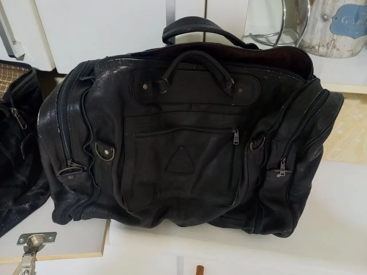 Bolsa de viagem em couro natural - Foto 2