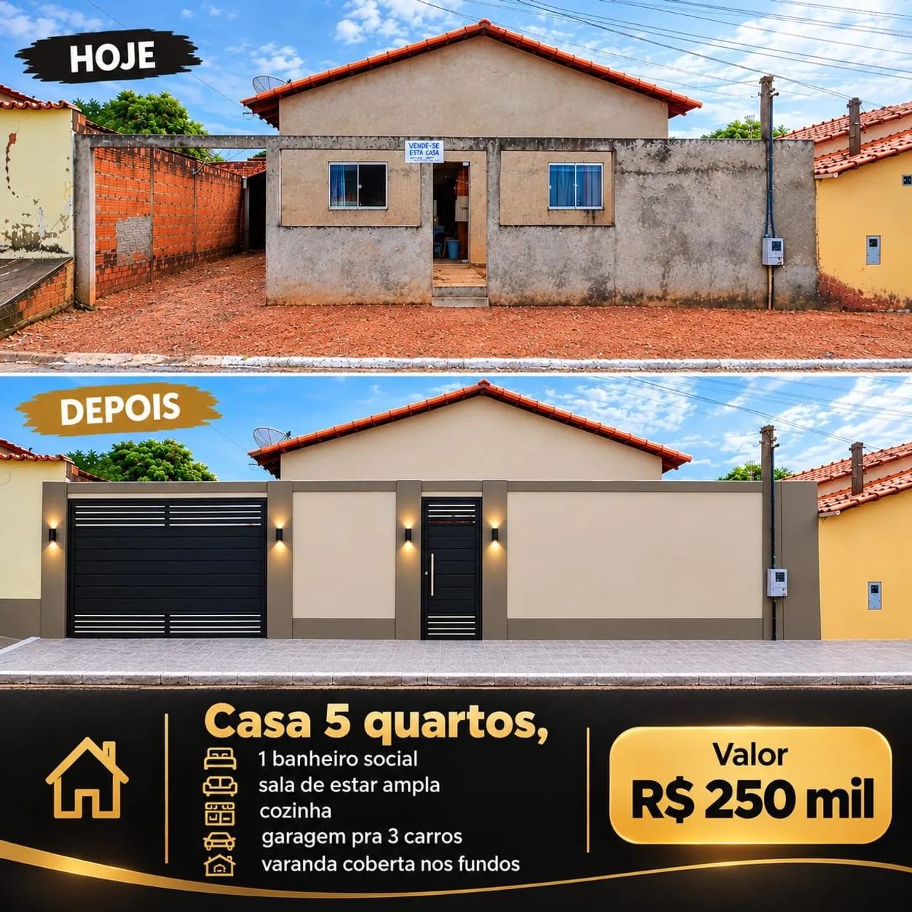 Casa em Taquarussu 5 quartos