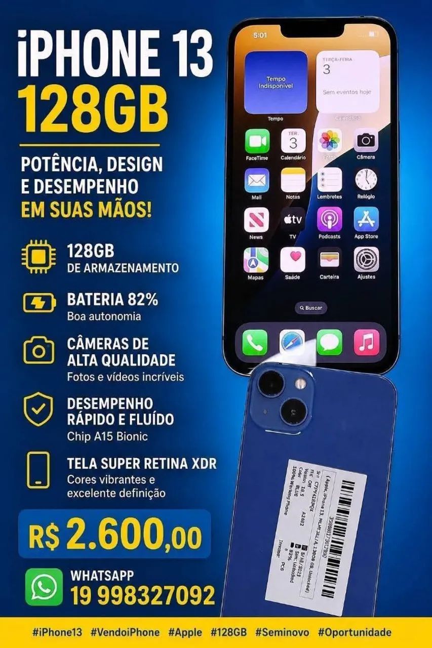 iPhone 13 128gb azul  - Foto 5