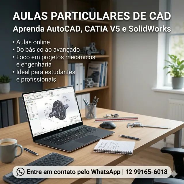 Aulas online de AutoCad, SolidWorks, Catia V5