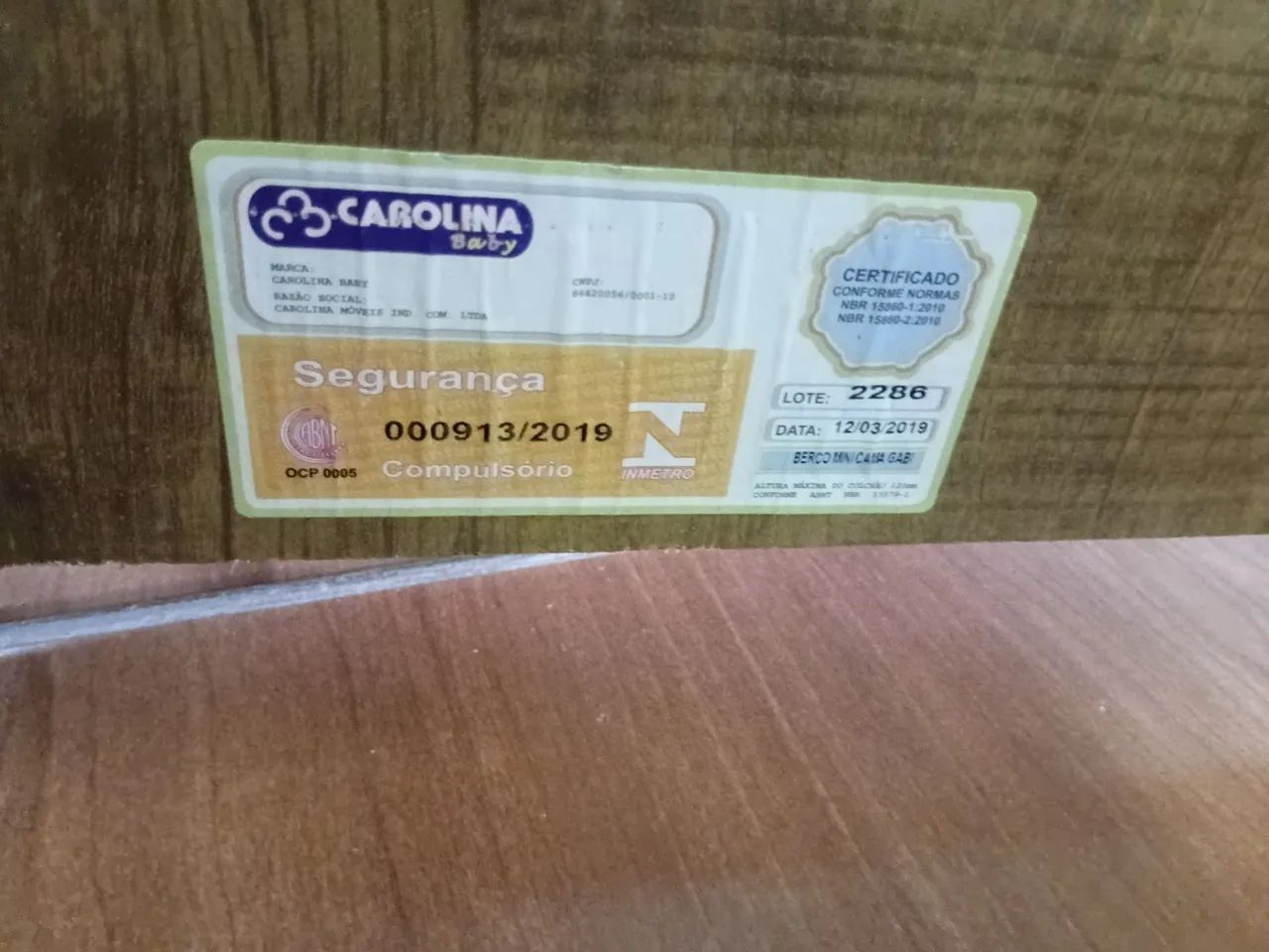Berço Mini Cama Gabi da Carolina Baby Intacto Grades Removíveis que não machucam ao bater - Foto 5