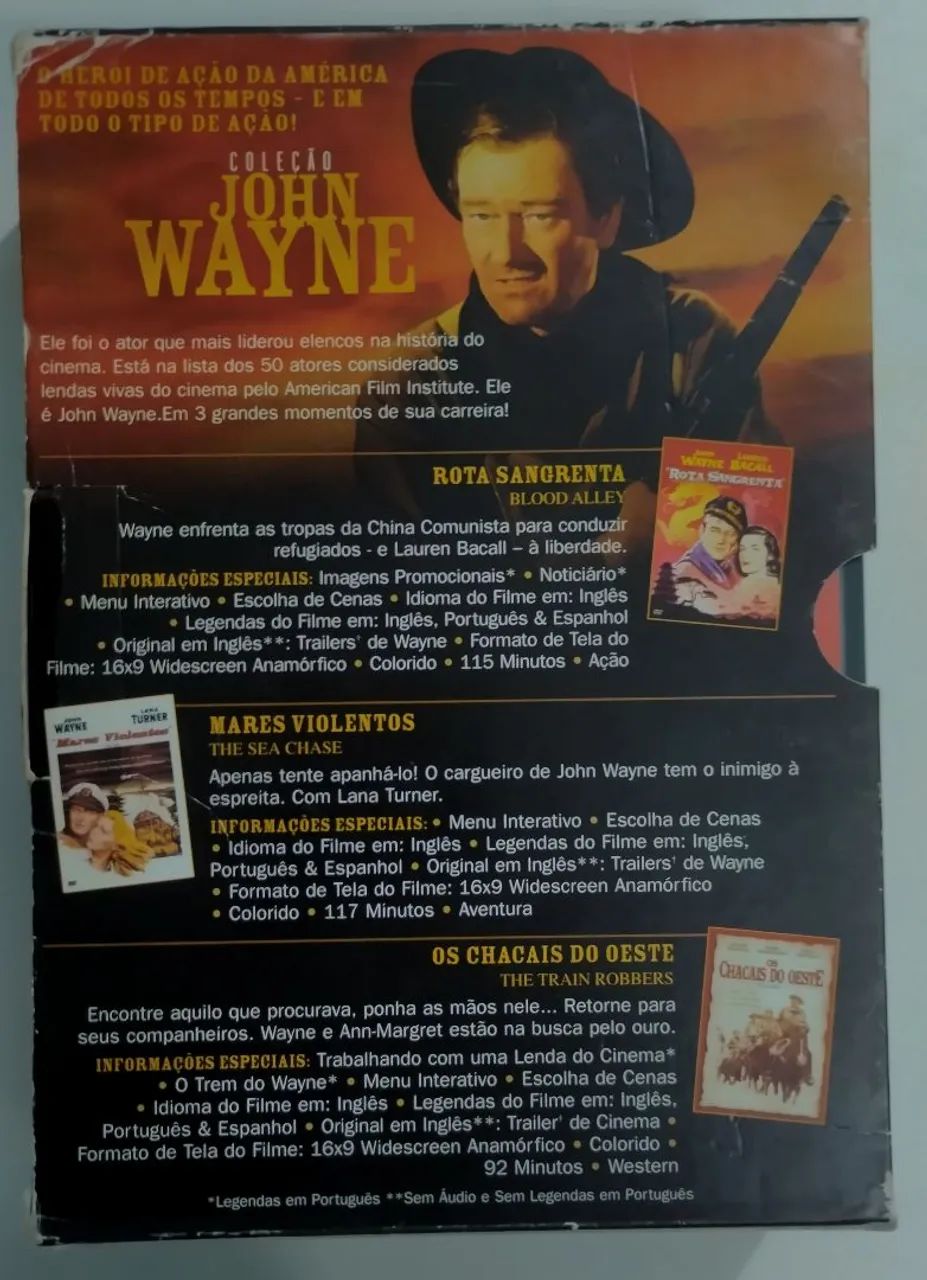 RARIDADE *** Box Coleção John Wayne 3 DVDs Edição limitada  - Foto 4