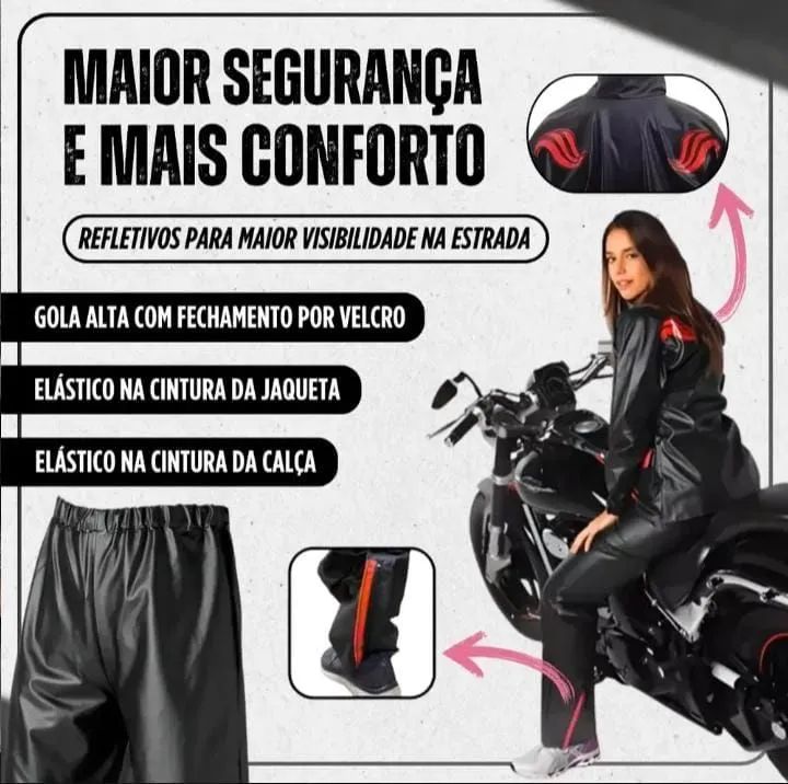 CAPA DE CHUVA FEMININA COMPLETA  - Foto 3