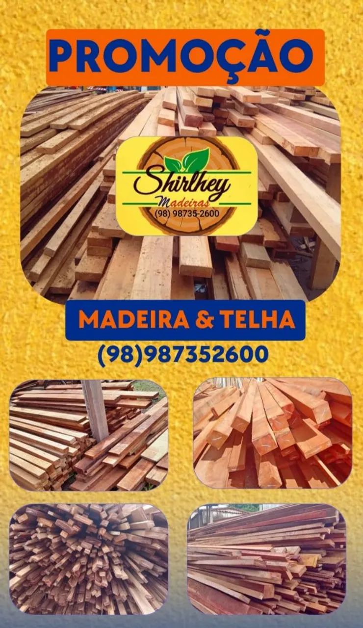 Madeiras eTelhas a pronta entrega!        Saiba Mais.. *