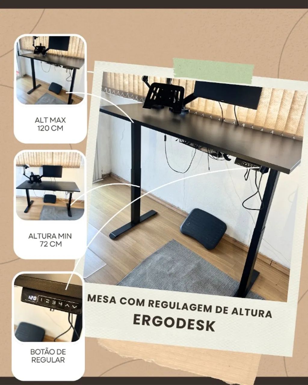 Mesa de escritório ergodesk com regulagem de altura