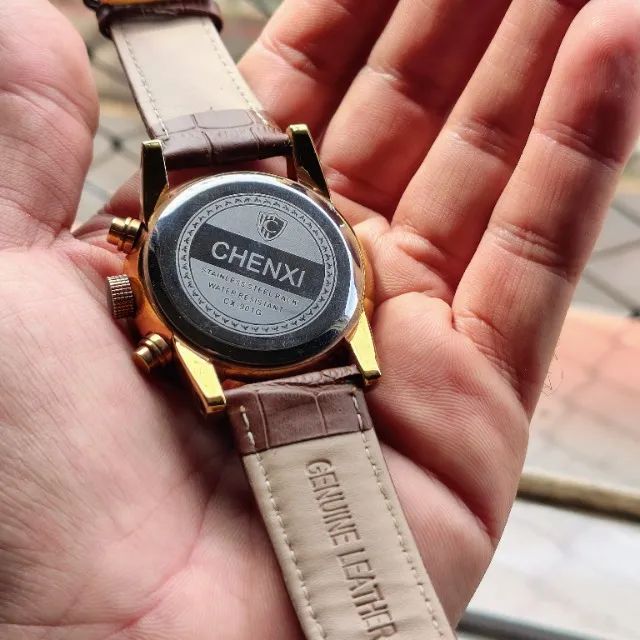 Relógio Masculino Chenxi Chronometer Marrom - Foto 3