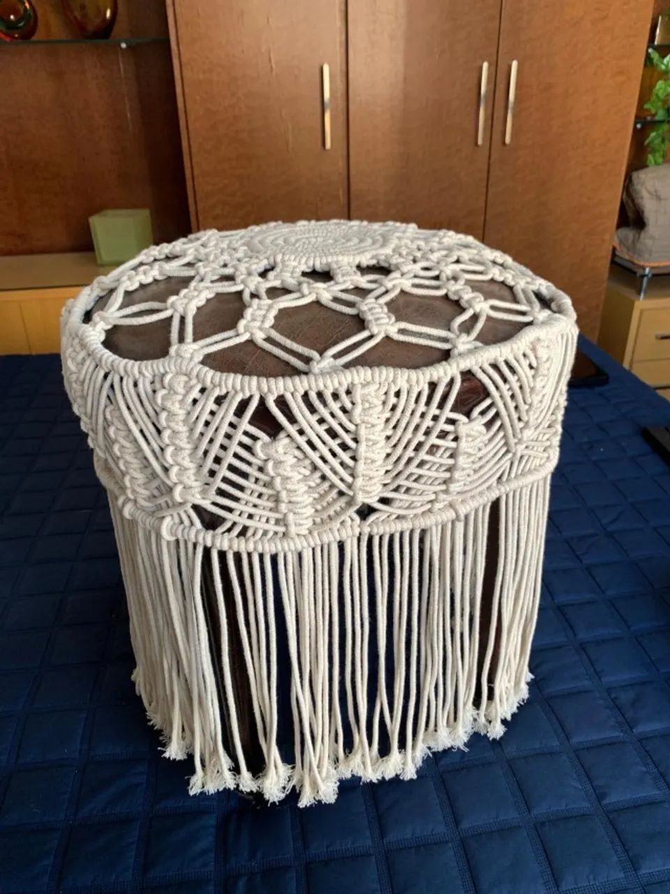 Banqueta com capa de Macramê - Foto 2