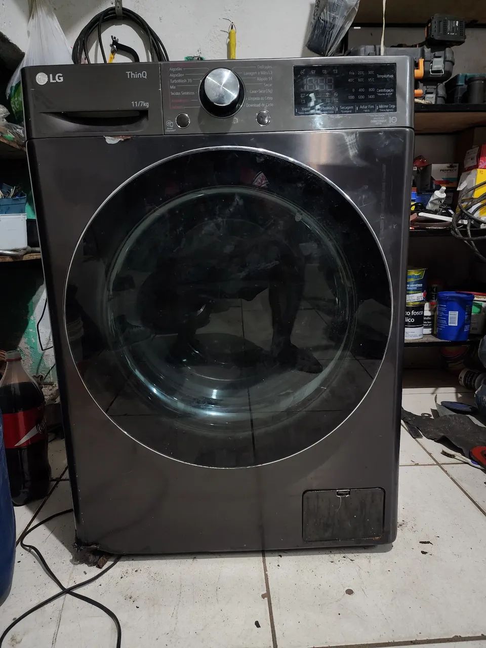 Lavadora lg thinq 11/7kg com defeito 