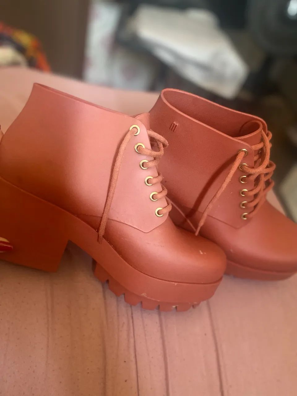 Bota Melissa Original Coturno Laranja - 39/40