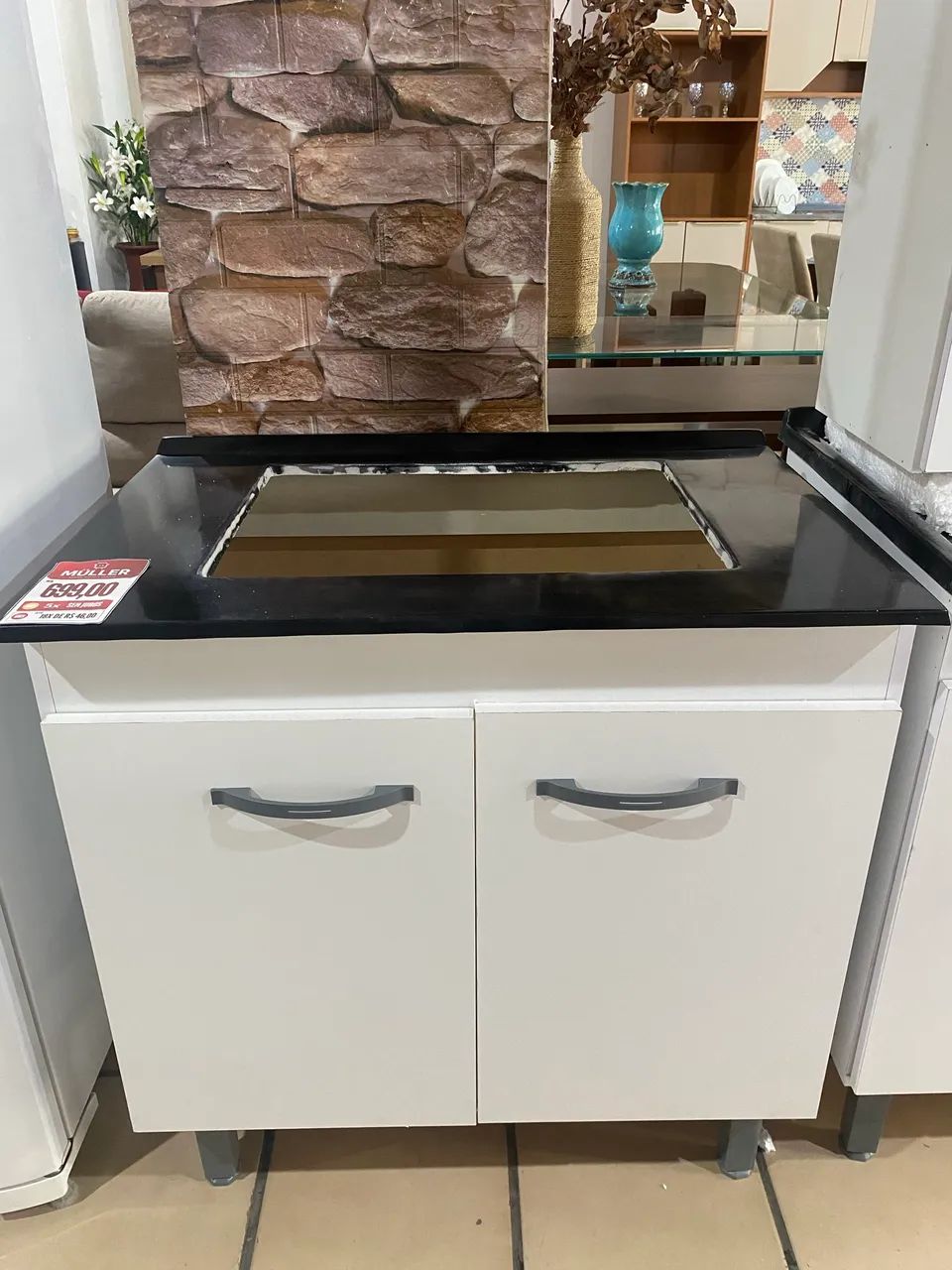 Balcão Cooktop com tampo marmorite  - Foto 3