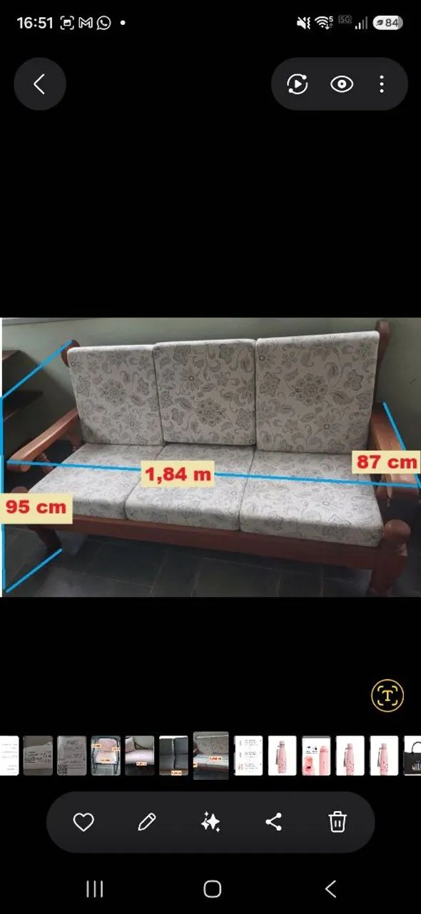 Vendo conjunto de 2 sofás de 3 lugares e 1 mesa de centro - Foto 2