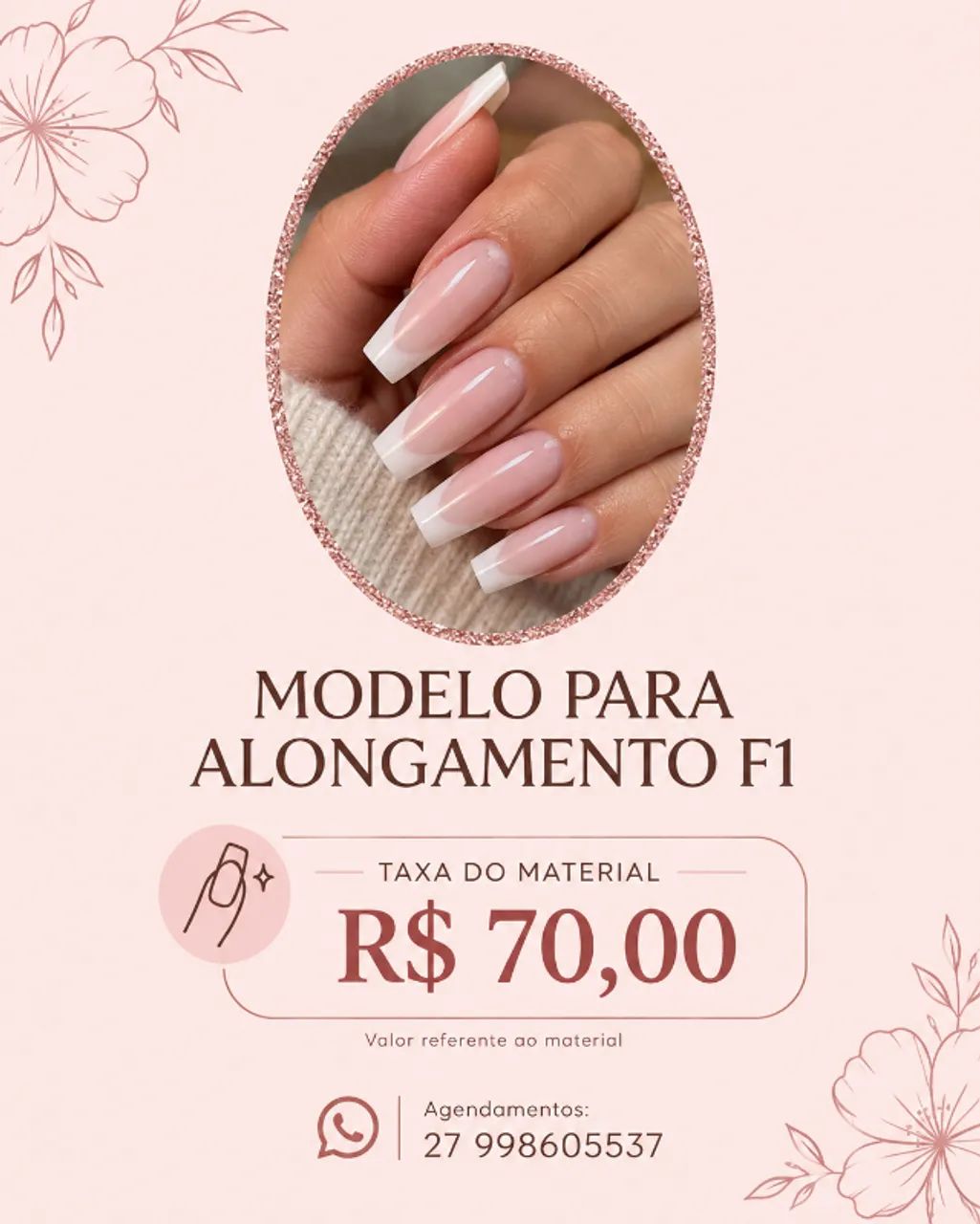Modelo unha em gel