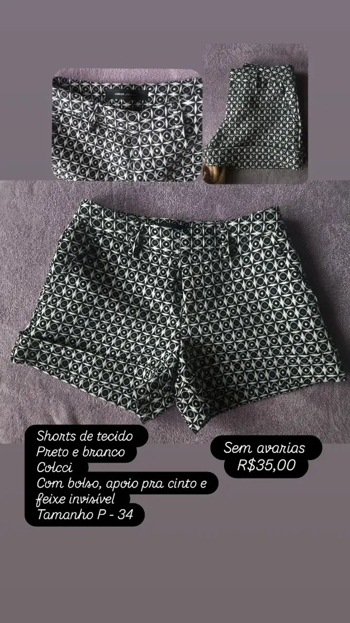 Shorts preto e branco
