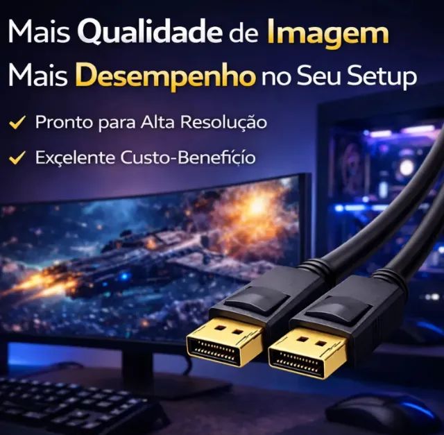 Cabo DisplayPort 1.6m Premium e Ultra HD Máxima de Nitidez - Foto 2