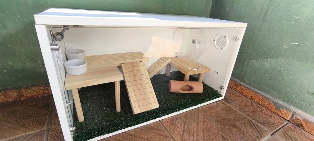 Terrário Grande Completo (Compensado Naval e Vidro) - P/ Hamster e pequenos Répteis - Foto 2