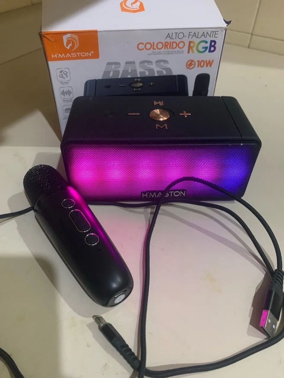 Caixa de Som HMaston MX06 RGB e Microfone - Foto 4