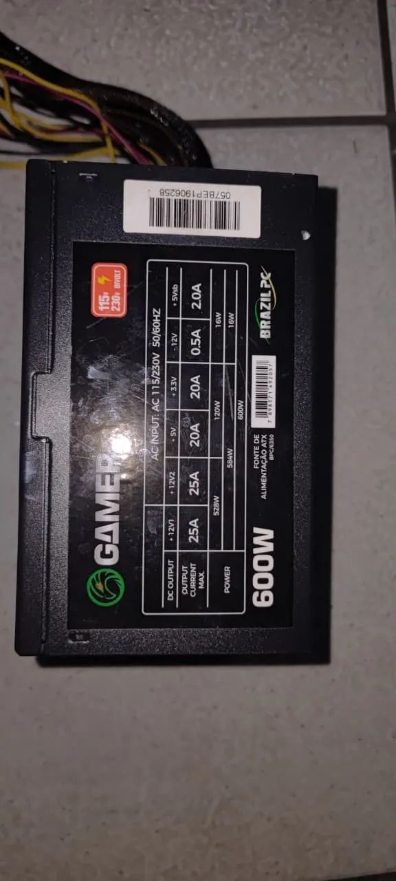 Fonte gamer 600w