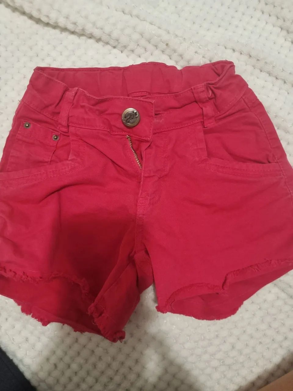 SHORTS JEANS ROSA tam 8 (usado-bom estado)