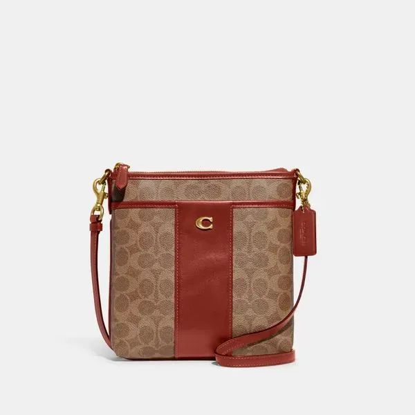 Bolsa Kitt Messenger Signature Coach - Marrom