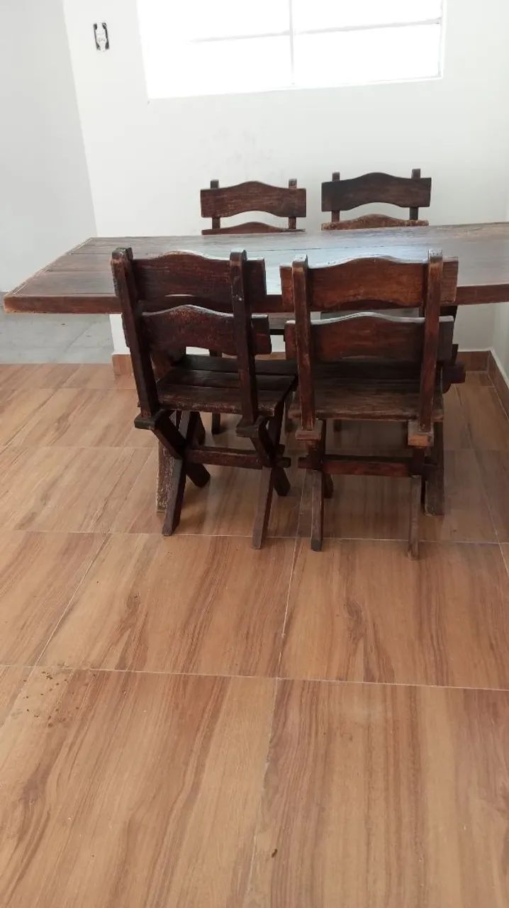 CONJUNTO MESA MADEIRA MACIÇA - Foto 5