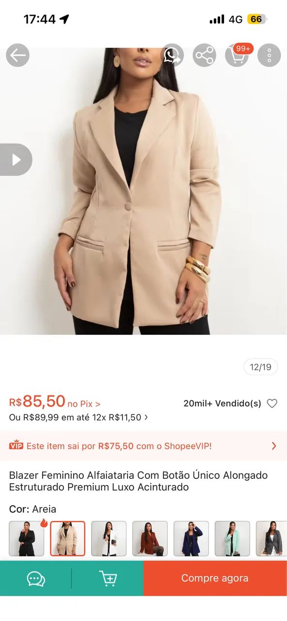 Blazer bege  feminino  TAM M