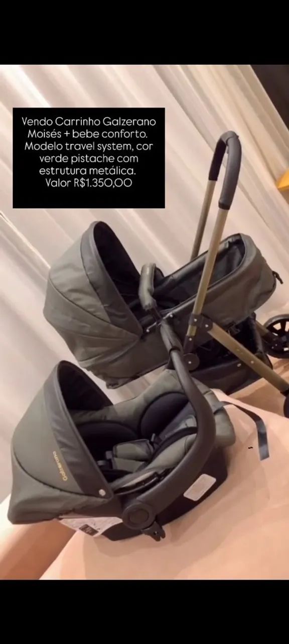 Carrinho de bebê galzerano Moisés + bebê conforto 