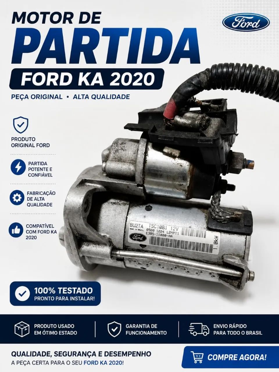  Motor de partida ford ka 2015 a 2020