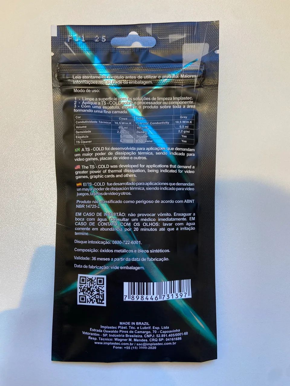 Pasta térmica TS-COLD de 1g da Implastec  - Foto 2